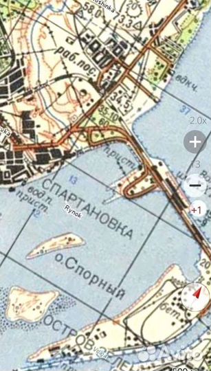 Карта глубин реки Волга