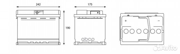 Аккумулятор Sputnik 55 Ah, 500 A, 242x175x190 п