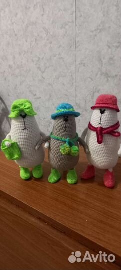 Вязанные игрушки котики