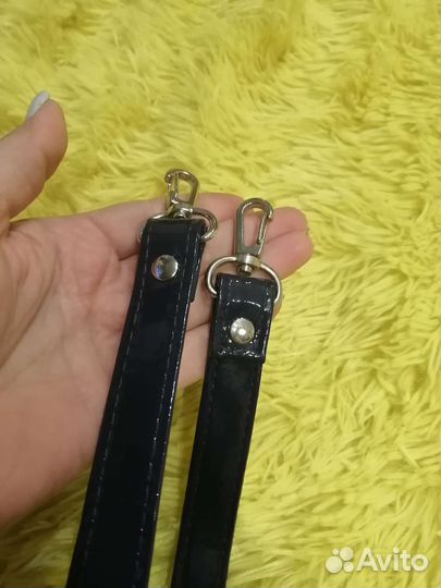 Ремешок для сумки, темно синий, глянцевый,короткий