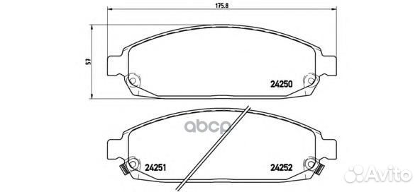Колодки тормозные дисковые перед P37010 Brembo