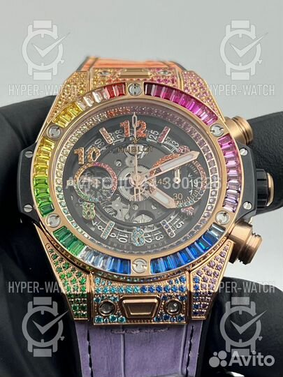 Часы Hublot Big Bang Unico Rainbow King Gold 411.O