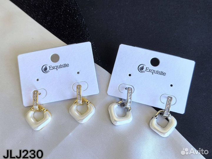 Эстетичные серьги, разные, премиум цирконы