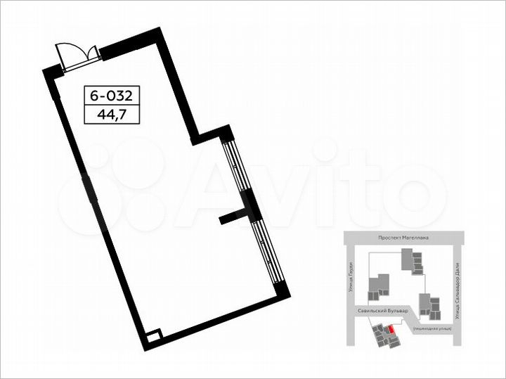 Аренда, торговое помещение площадью 46.7 кв.м