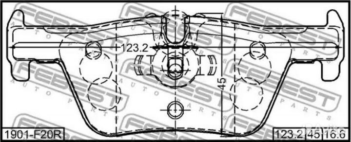 Febest 1901F20R колодки тормозные задние
