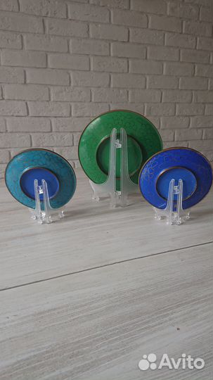 Тарелки декоративные Клуазоне 50 - 60 годы 3 штуки