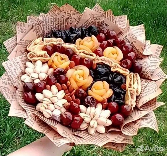 Вкусный букет, сухофрукты, орехи,на день рождения