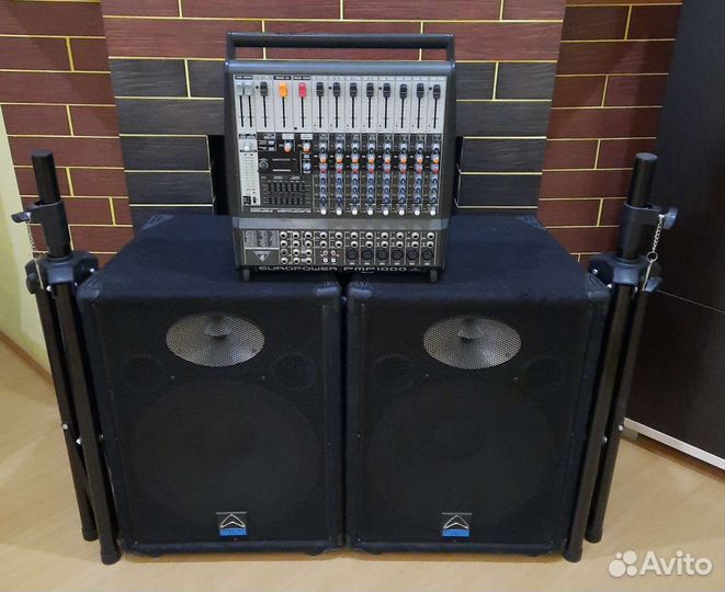 Колонки W-Sound 1200W Pro15 Активный микшер Стойки