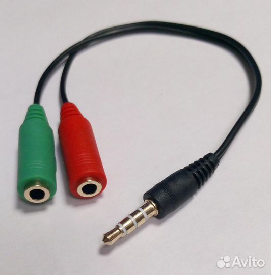 Переходник jack 2 гнезда на 3,5jack