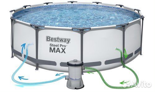 Каркасный бассейн 305 76 новый с фильтром насосом