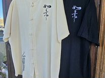 Мужская льняная рубашка оверсайз в японском стиле