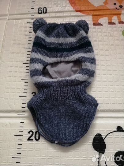 Зимняя шапка шлем для мальчика 46-48