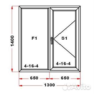 Двухстворчатое пластиковое окно 