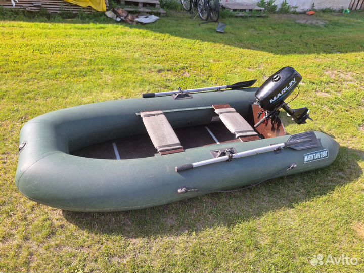 Лодка пвх капитан 280Т (слань) + Мотор Marlin 3.5л