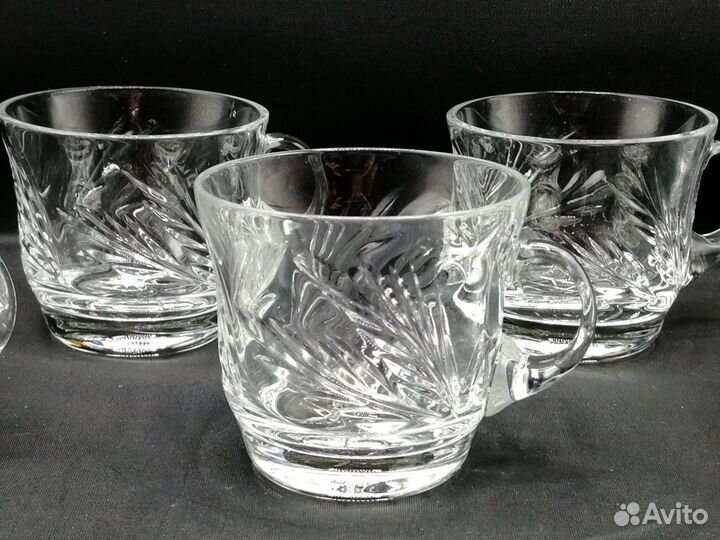 Кофейная чашка набор 6 шт Ветка / хрусталь