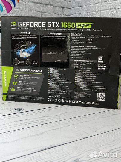 MSI GeForce GTX 1660 super ventus XS 6GB