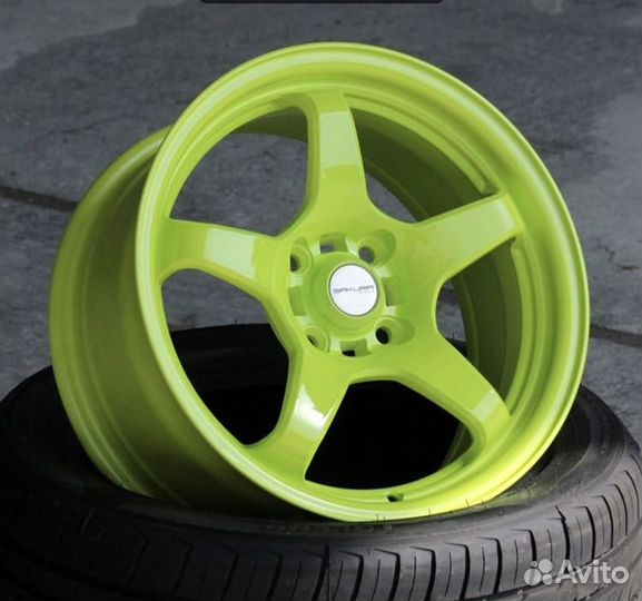 Диски R15 4x100 Sakura 3761 зеленый