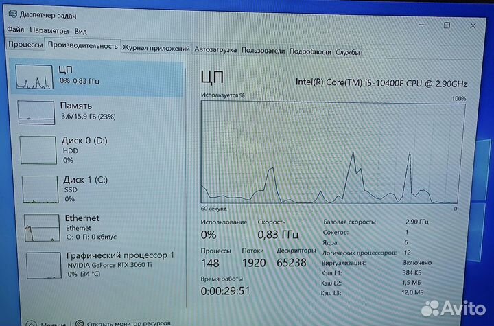 I5 10400f/B460/ssd 512/RTX3060ti