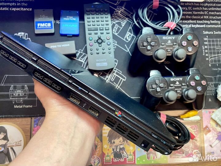 Sony PS2 Slim 70000 большой комплект