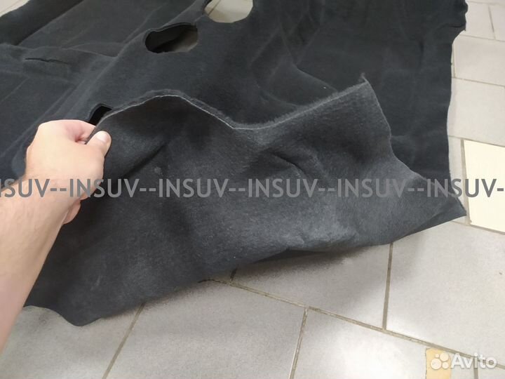 Ковер пола Шевроле Нива 2123 черный, цельный