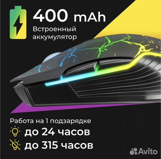 Игровая мышь беспроводная Defender 1600 dpi