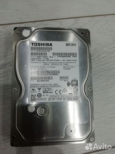 Жесткий диск Toshiba 1 тб