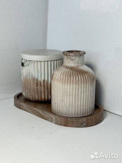 Бор из 3 предметов «Мокко» в мраморной технике