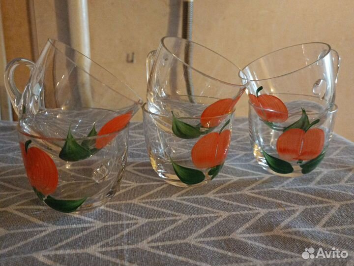 Стеклянные чашки СССР 6 шт