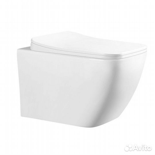 Подвесной безободковый унитаз с сидение