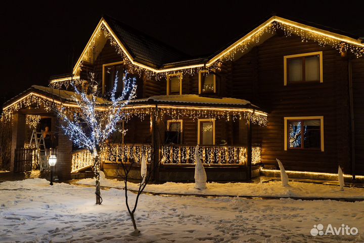 Новогоднее украшение домов, зданий, улиц