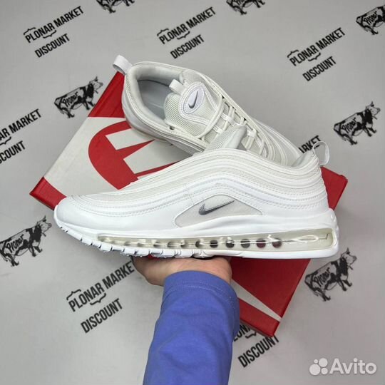 Оригинал 42,5 eu Nike air max 97 'triple white'