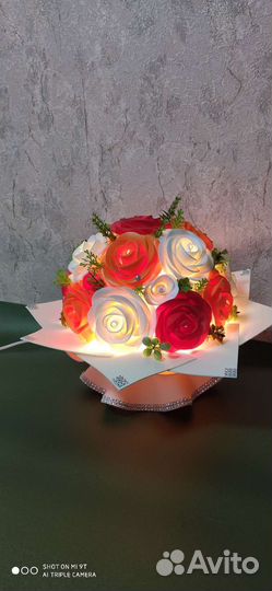 Цветы ручной работы,Букеты-светильник