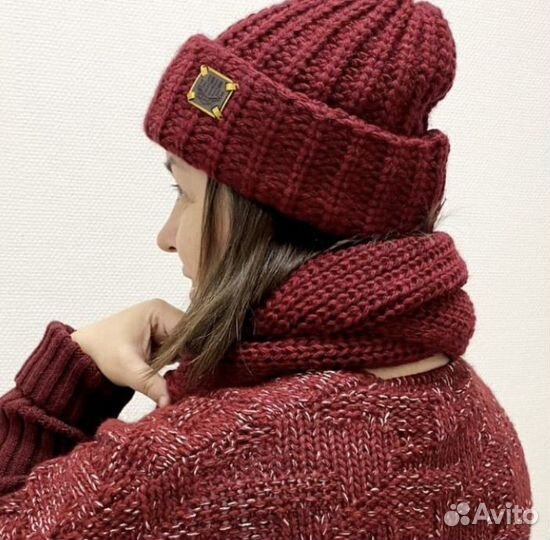 Зимняя шапка и снуд объемная