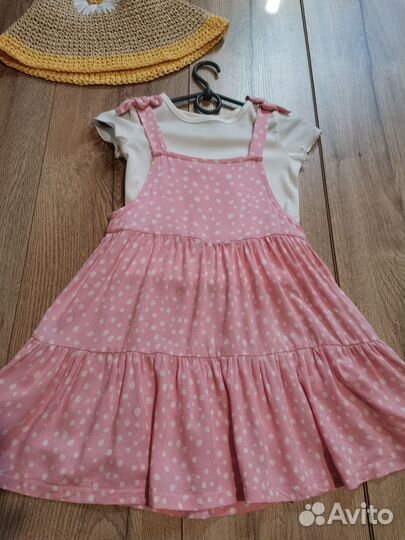 Платье+футболка. Primark(Англия). Рост 92