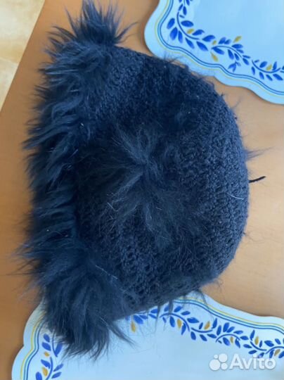 Шапка из песца вязаная