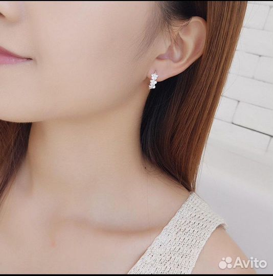 Сережки серебро миниатюрные 925