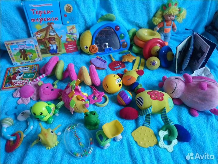 Игрушки пакетом книга прорезыватель пазл мягкая