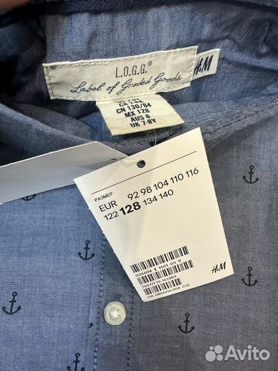 Новая рубашка H&M, 122/128