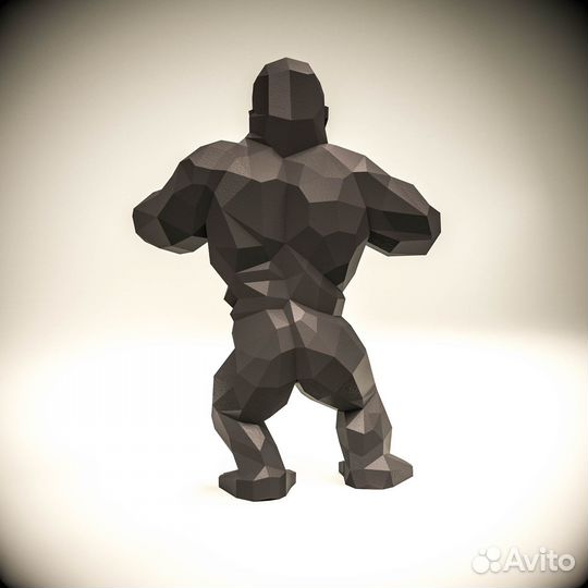 Полигональная фигура Кинг-Конг-развёртка в PDF