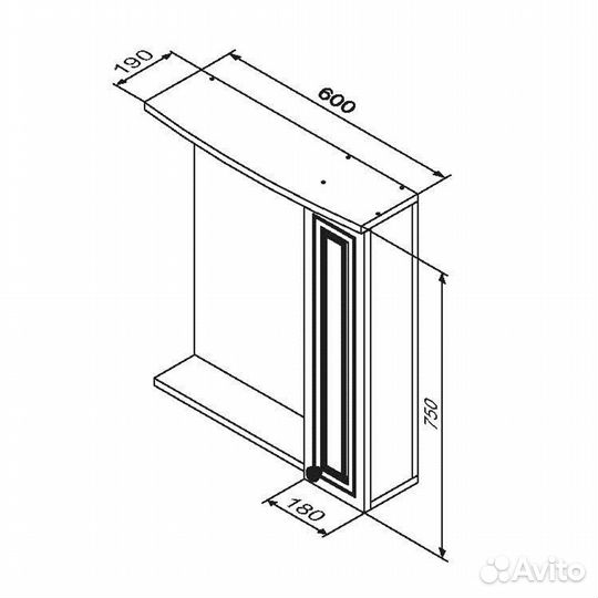 Шкаф с зеркалом 60 Damixa Palace One M41MPR0601WG