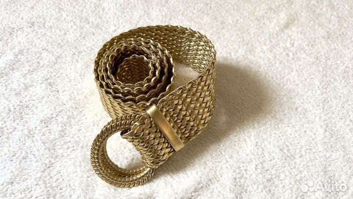 Ремень женский золотой с пряжкой