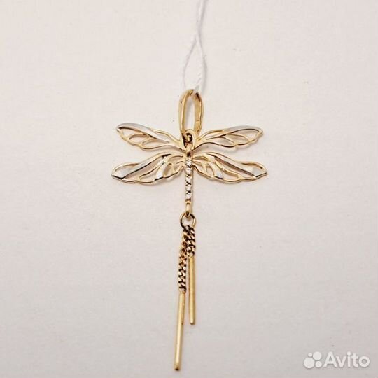 Золотая подвеска с фианитом