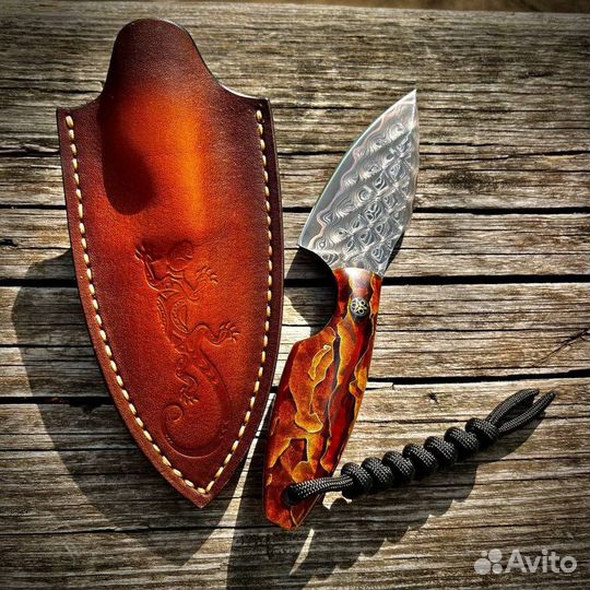 Шейный нож “Геккон” ручной работы