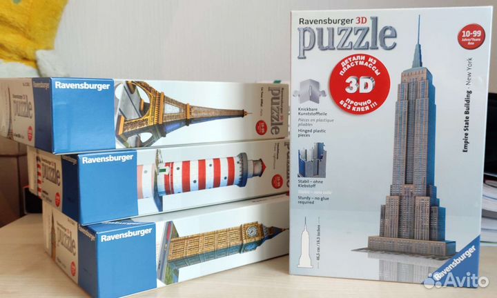 Пазл 3D Ravensburgen Эйфелева башня,Биг Бен,Маяк