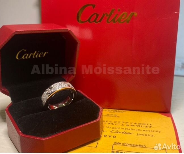 Кольцо Cartier с бриллиантами(муассаниты)