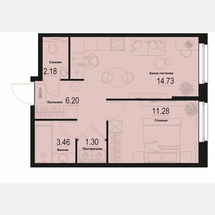 1-к. квартира, 39,2 м², 1/12 эт.