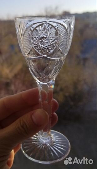 Рюмки на ножке, хрусталь СССР, 5 штук