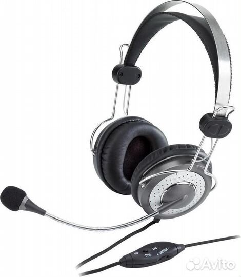 Компьютерная гарнитура Genius HS-04SU черный/серый