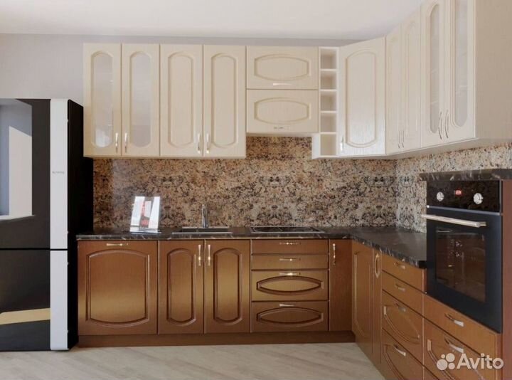 Кухня с крашенными фасадами артикул 67073