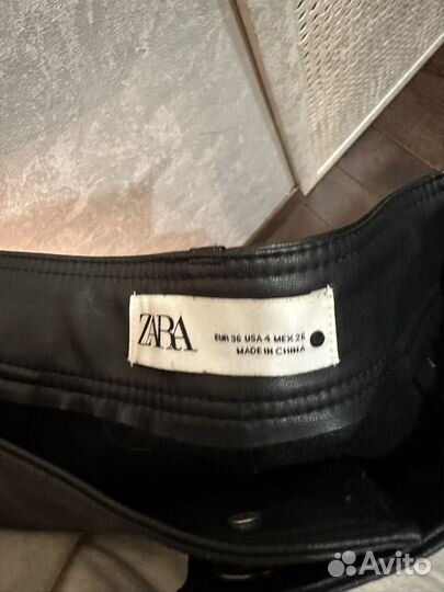 Кожаные брюки zara